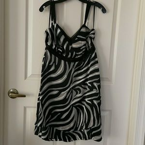 WHBM Zebra tier fit and flare dress